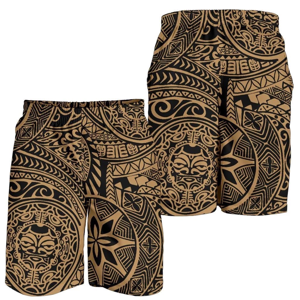 Polynesian Hawaiian Style Tribal Tattoo Gold Men's Short Gold - Polynesian Pride