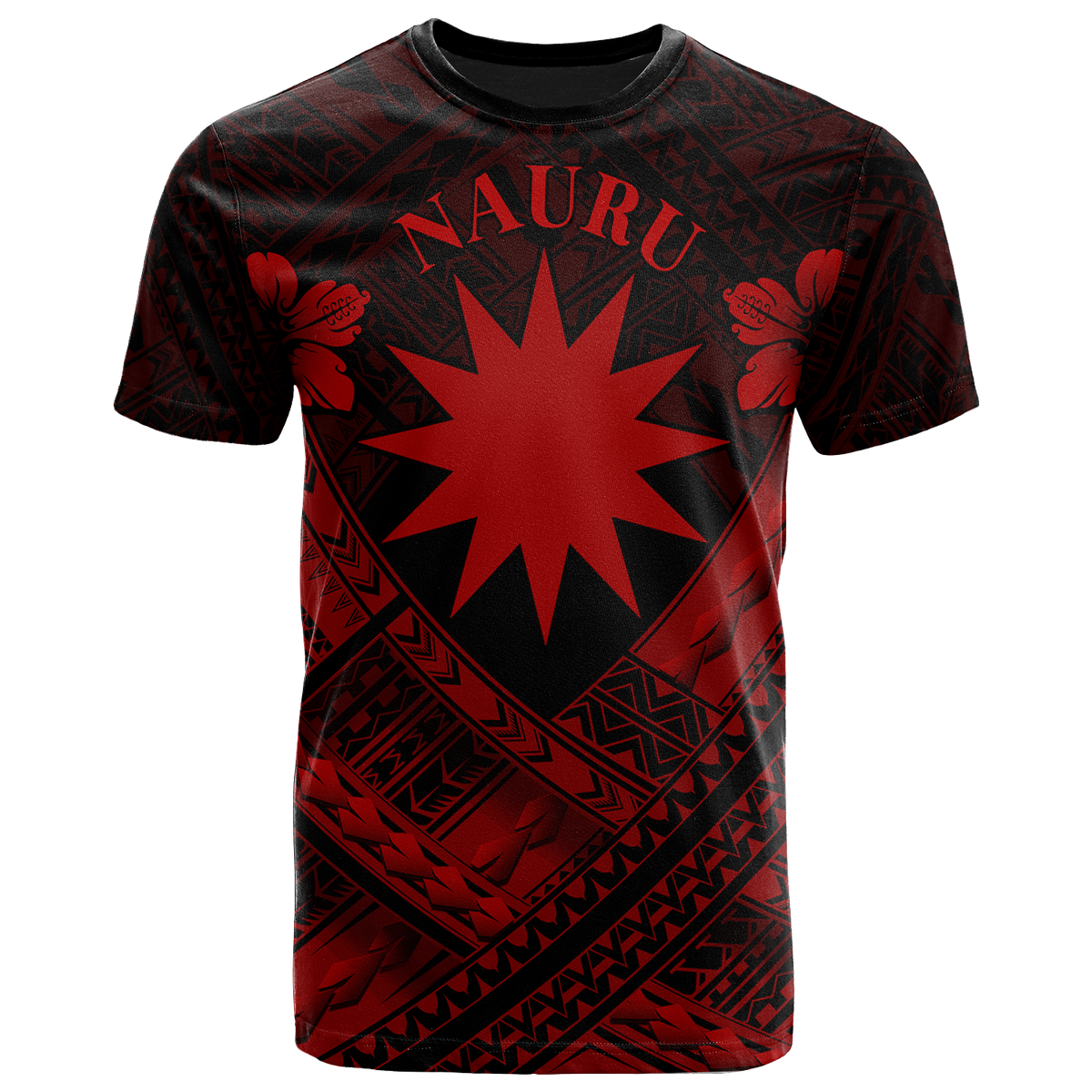 Nauru Polynesian T Shirts Nauru Red Seal Camisole Hibiscus Style Unisex Red - Polynesian Pride