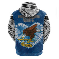 Custom American Samoa Hoodie Couple Polynesian Turtles Valentine HUSBand and WIFE Tie Dye Blue LT13 No Men - Polynesian Pride