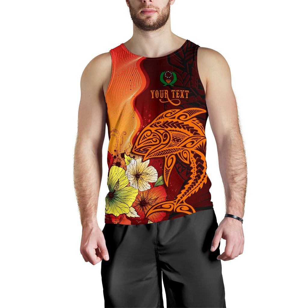 Pohnpei Custom Personalised Men Tank Top - Tribal Tuna Fish - Polynesian Pride
