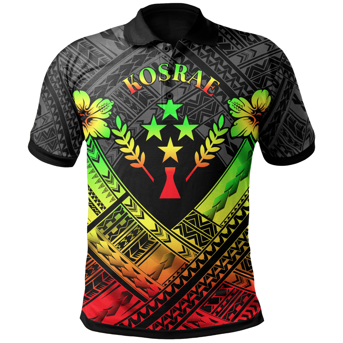Kosrae Polynesian Custom Polo Shirt Kosrae Reggae Camisole Hibiscus Style Unisex Reggae - Polynesian Pride