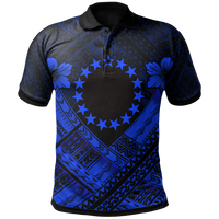 Cook Islands Polynesian Polo Shirt Kuki Airani Blue Seal Camisole Hibiscus Style Unisex Blue - Polynesian Pride