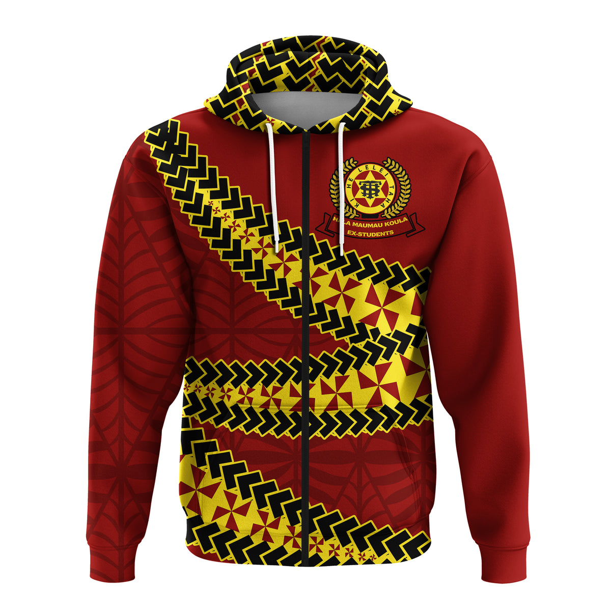 Tonga High School Zip up Hoodie Tongan Patterns LT20 Unisex Green - Polynesian Pride