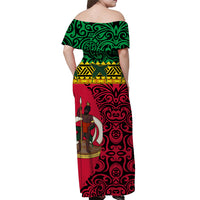 Vanuatu Dreamy Off Shoulder Long Dress Flag and Pattern Version 02 LT13 - Polynesian Pride
