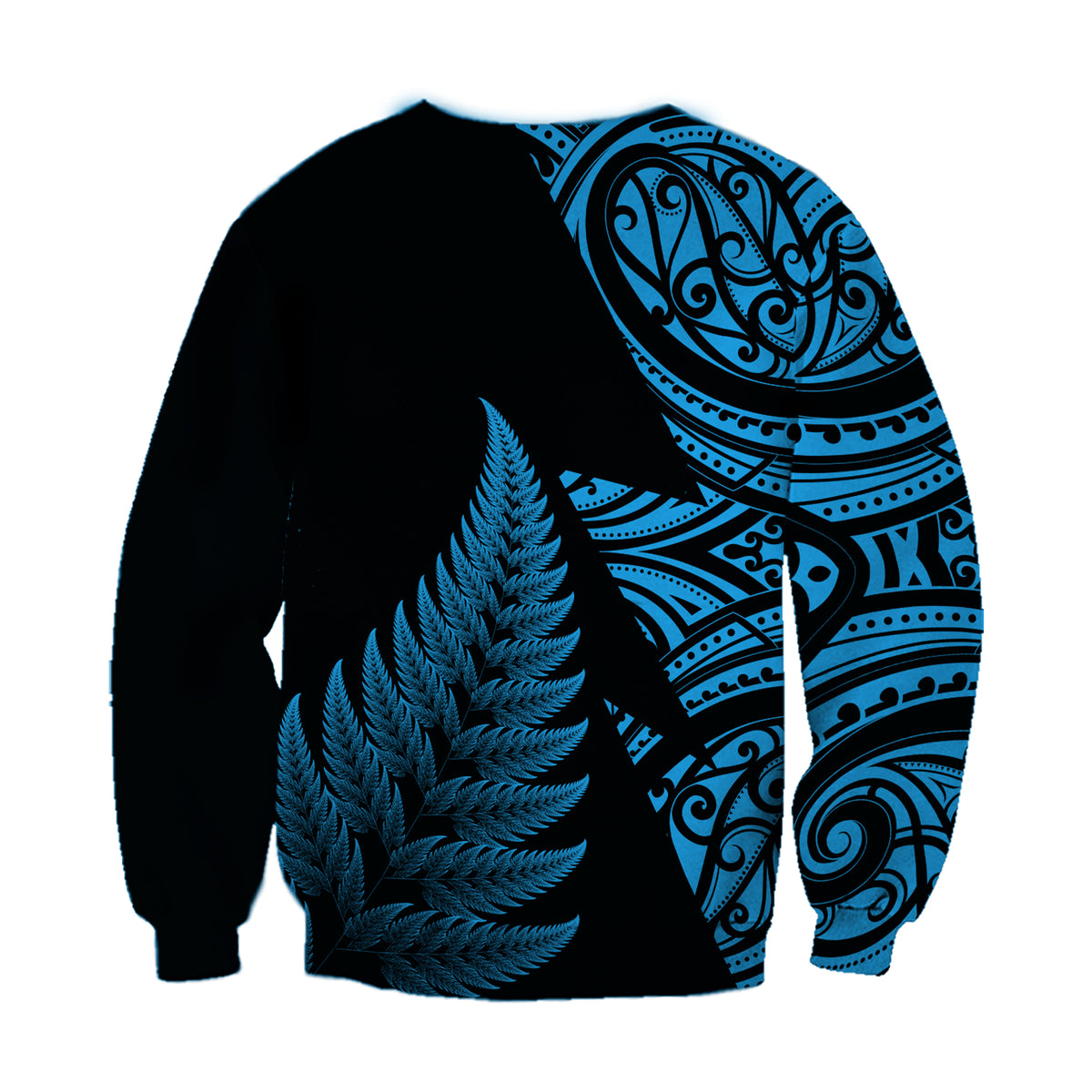 New Zealand Rugby Sweatshirt - Aotearoa Maori Style Blue LT13 - Polynesian Pride