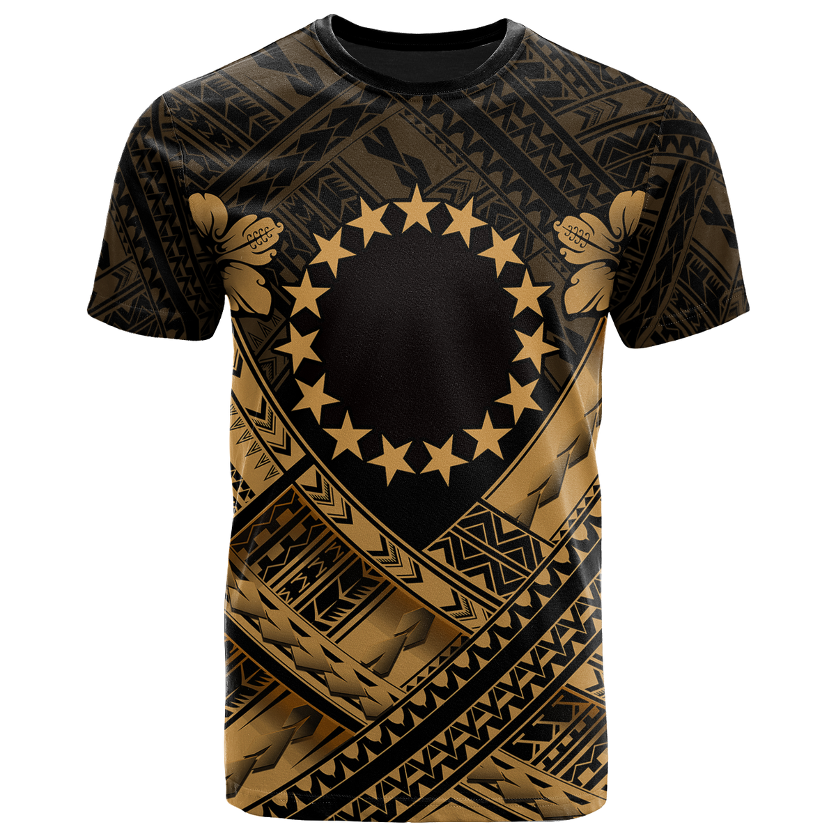 Cook Islands Polynesian T Shirt Cook Islands Gold Seal Camisole Hibiscus Style Unisex Art - Polynesian Pride