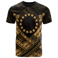Cook Islands Polynesian T Shirt Cook Islands Gold Seal Camisole Hibiscus Style Unisex Art - Polynesian Pride
