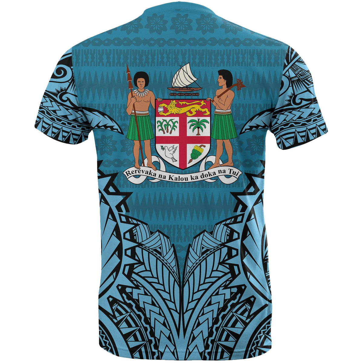 Fijian T Shirt Fijian Flag Polynesian Tattoo Tapa Style - Polynesian Pride