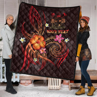 Fiji Polynesian Personalised Premium Quilt - Legend of Fiji (Red) - Polynesian Pride