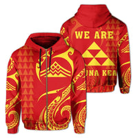 Hawaiian Mauna Kea Polynesian Zipper Hoodie Felicity Style Unisex Art - Polynesian Pride