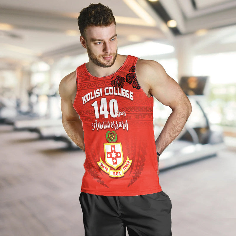 Kolisi Tonga College Atele Men Tank Top 140 Years Anniversary Tongan Ngatu LT13 - Polynesian Pride