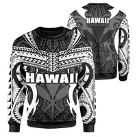 Hawaii Polynesian Tribal Kanaka Maoli Sweatshirt - AH - White - Mark Style Unisex White - Polynesian Pride