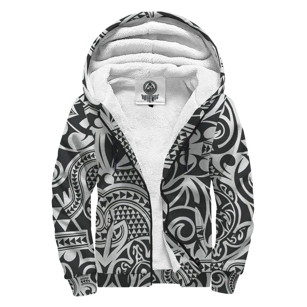 White Polynesian Sherpa Hoodie White - Polynesian Pride