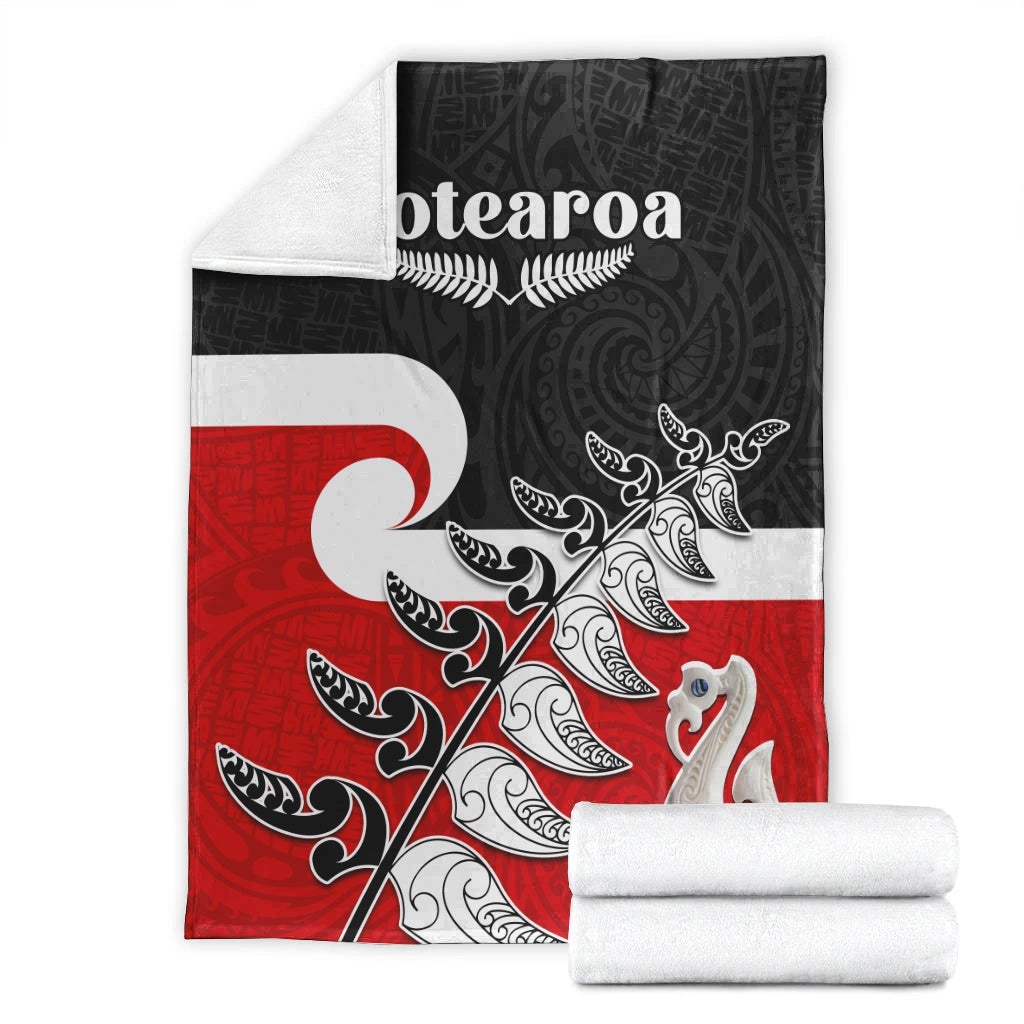 Waitangi Premium Blanket Aotearoa Maori Pattern Mix Fern and Manaia Koru LT13 - Polynesian Pride