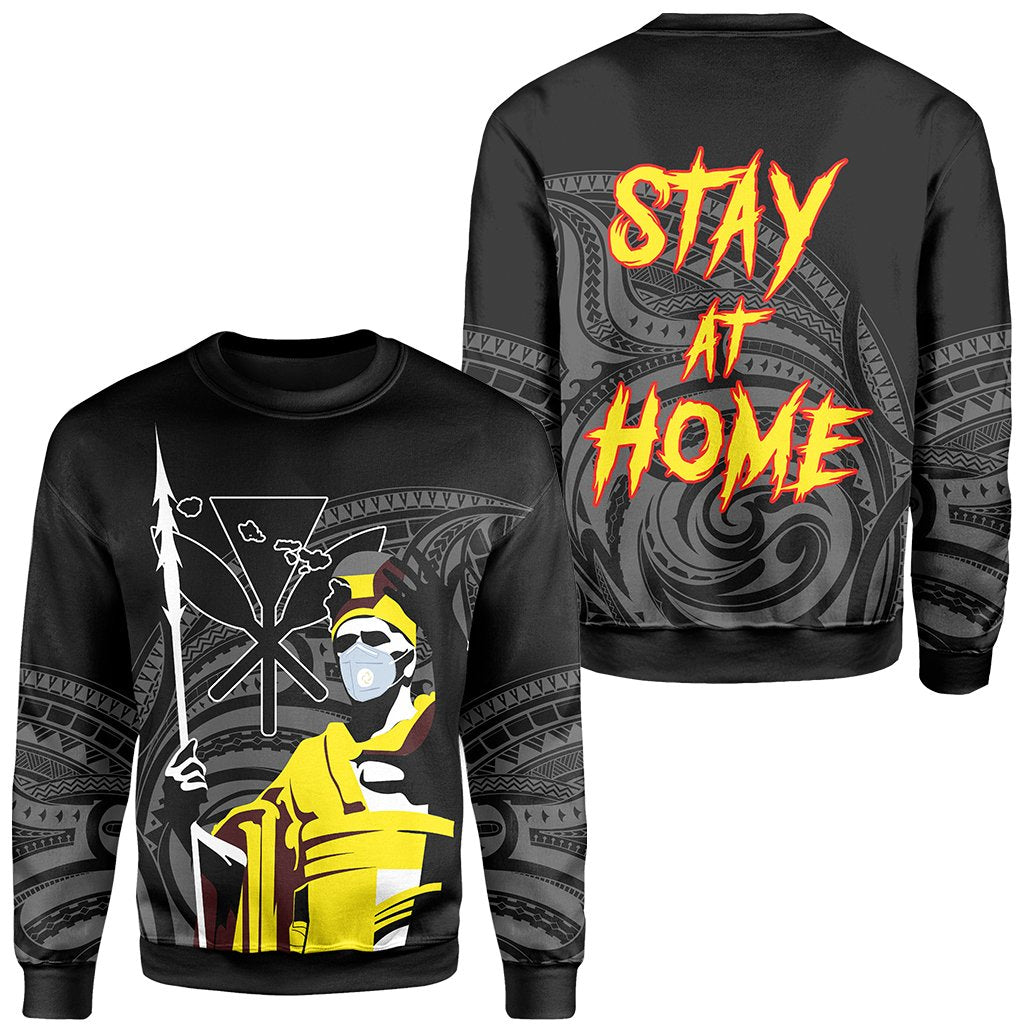 Hawaii Stay At Home King Sweatshirt Unisex Black - Polynesian Pride