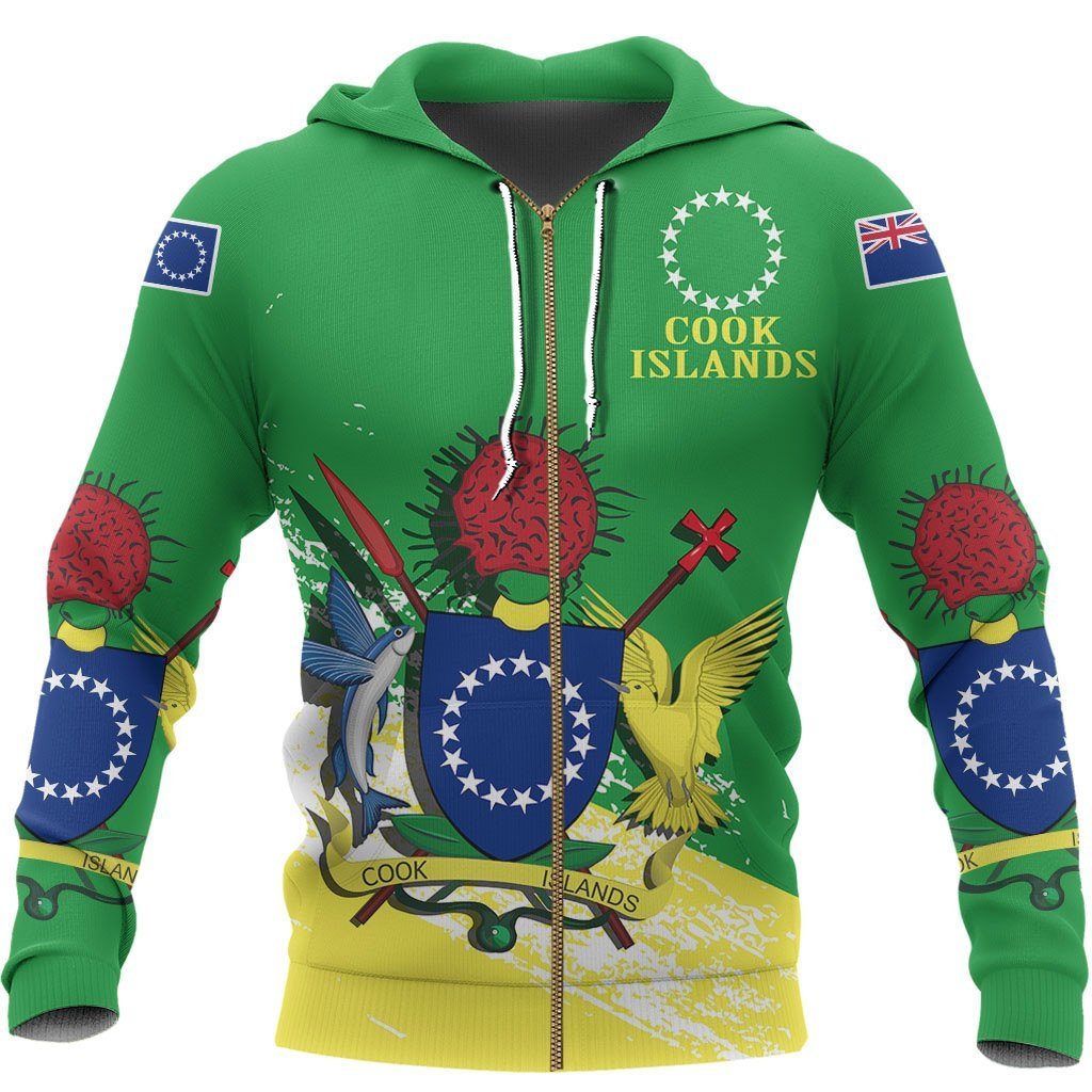 Cook Islands Special Zipper Hoodie Unisex Black - Polynesian Pride
