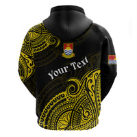 Custom Ribaberiki Kiribati Coat of Arms Mix Yellow Polynesian Hoodie LT14 Zip Hoodie Yellow - Polynesian Pride