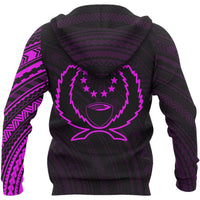 Pohnpei Hoodie Pohnpei Flag Polynesian Tattoo Style Pink - Polynesian Pride