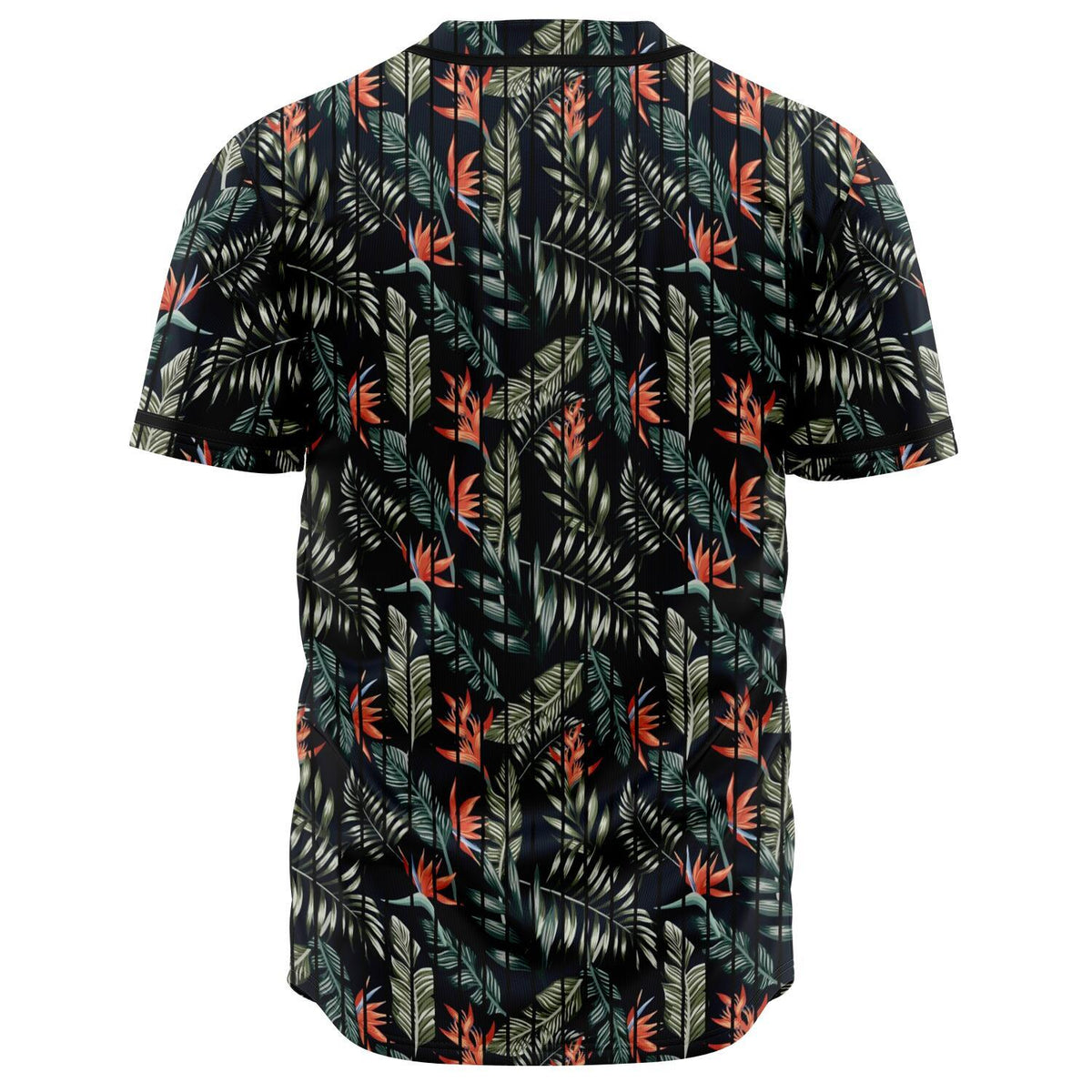 Tropical Strelitzia Black Baseball Jersey - Polynesian Pride