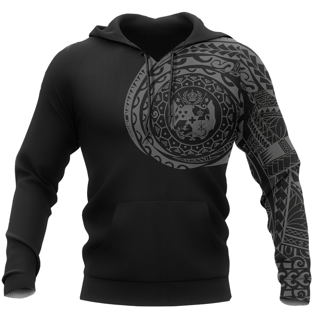 Tonga Hoodie Tonga Coat of Arms Polynesian Tattoo Style Special Unisex Black - Polynesian Pride