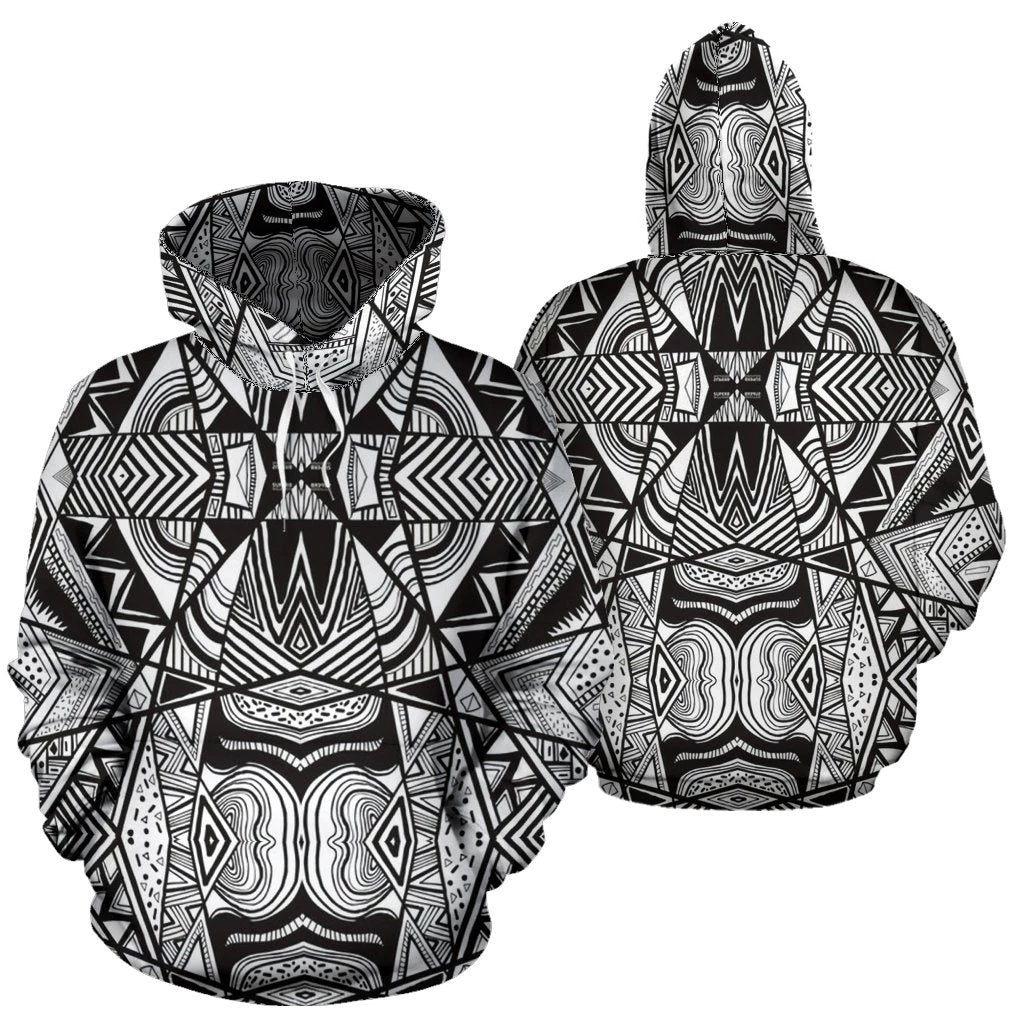 Polynesian Tribal Hoodie 09 Unisex White - Polynesian Pride