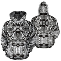 Polynesian Tribal Hoodie 09 Unisex White - Polynesian Pride