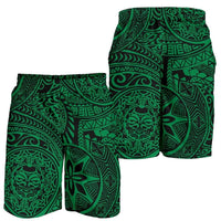 Polynesian Hawaiian Style Tribal Tattoo Green Men's Short Green - Polynesian Pride