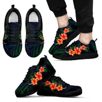 Hibiscus Sneakers 01 Men's Sneakers Black - Polynesian Pride