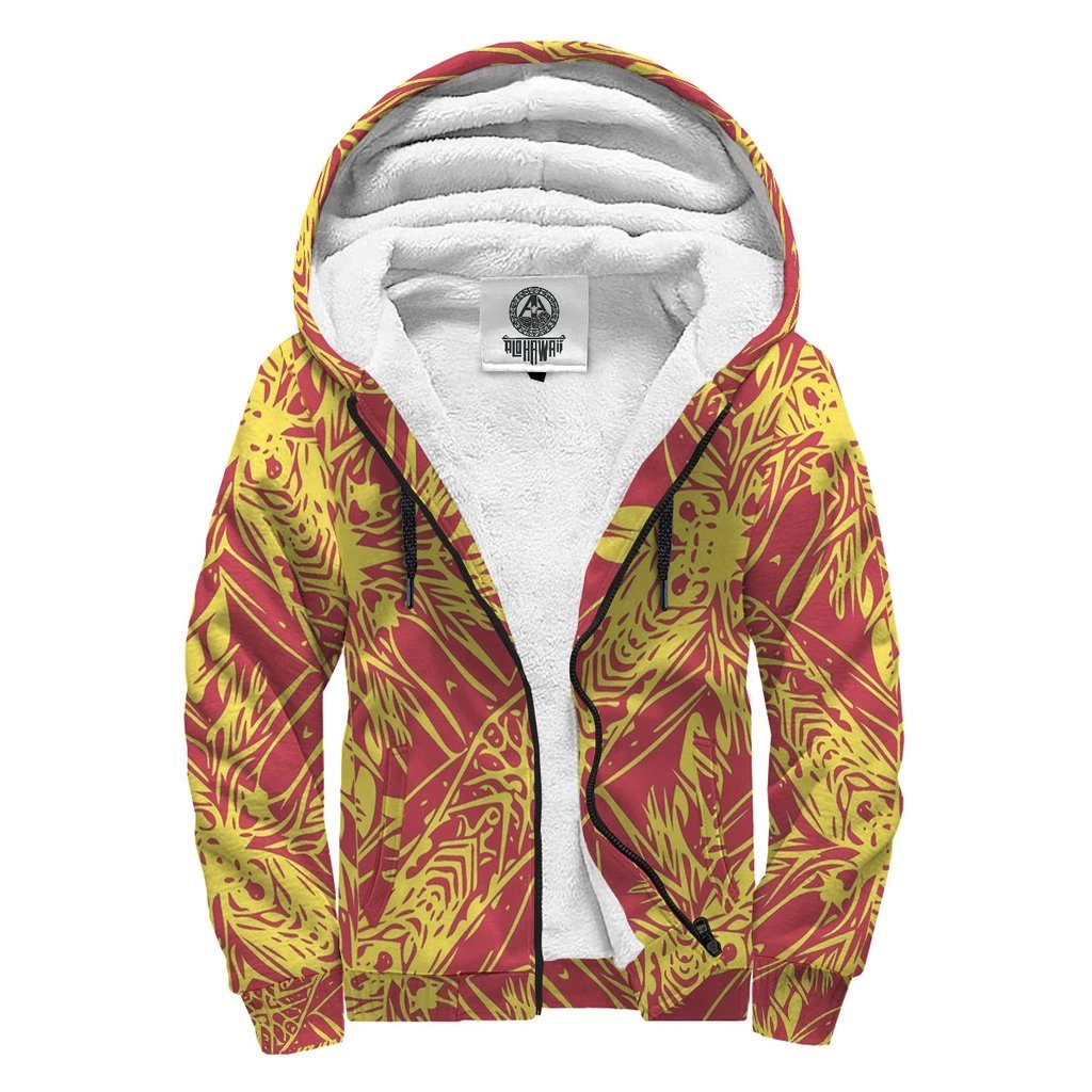 Yellow Red Polynesian Sherpa Hoodie Yellow - Polynesian Pride