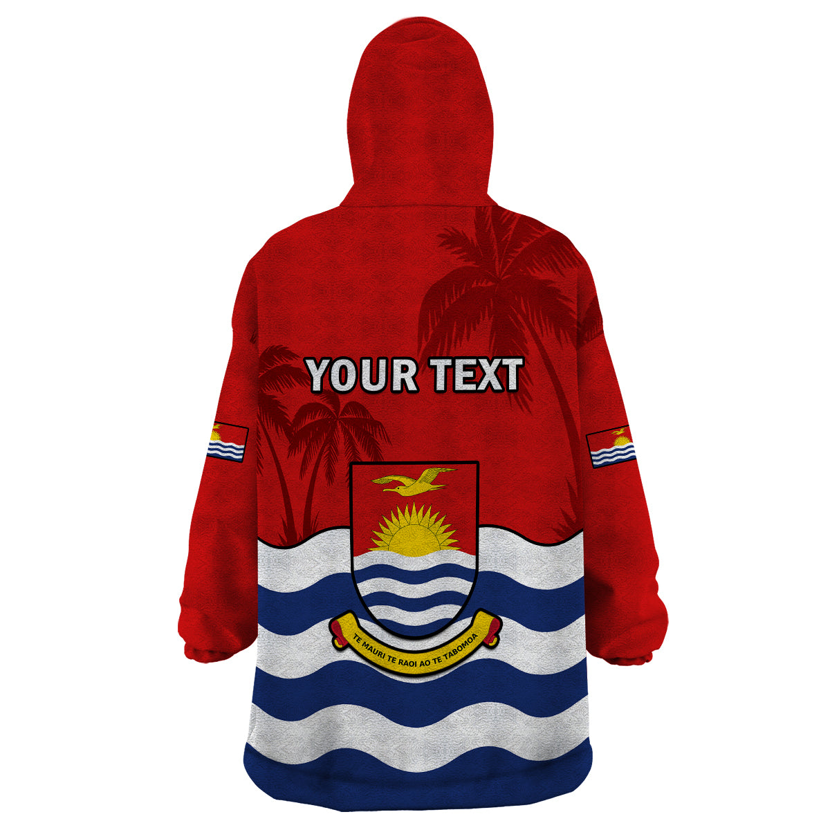 (Custom Personalised) Ribaberiki Kiribati Coat Of Arms Mix Palm Trees Wearable Blanket Hoodie LT14 - Polynesian Pride