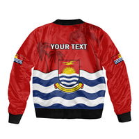 (Custom Personalised) Ribaberiki Kiribati Coat Of Arms Mix Palm Trees Sleeve Zip Bomber Jacket LT14 - Polynesian Pride