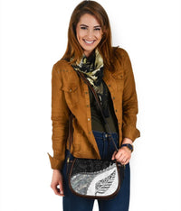 Paua Shell Maori Silver Fern Saddle Bag White - Polynesian Pride