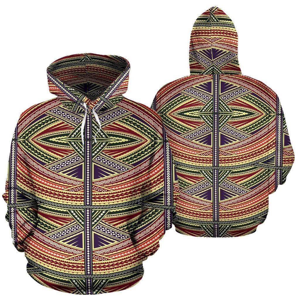Polynesian Tribal Hoodie 11 Unisex Orange - Polynesian Pride