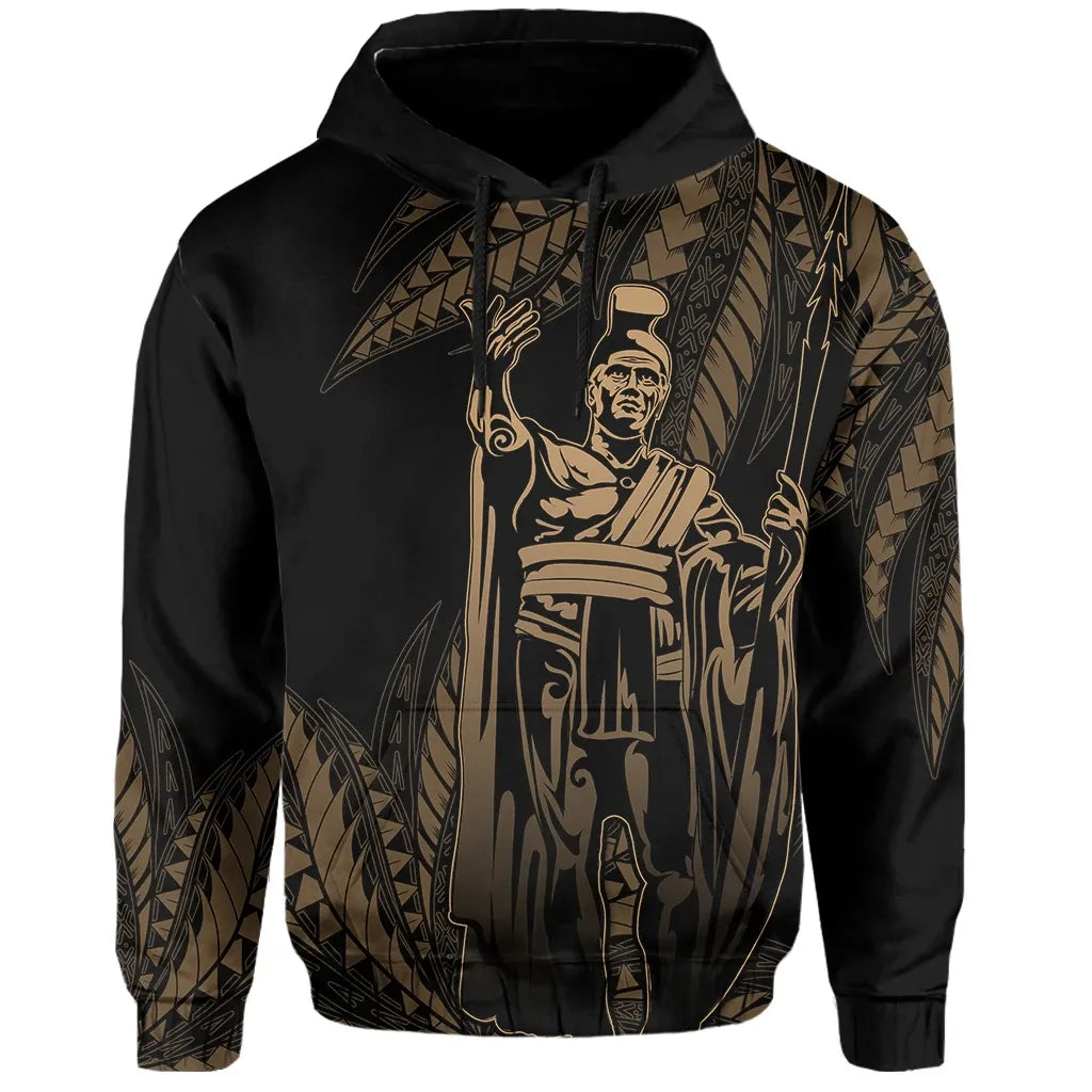 Polynesian Pride Hoodie Hawaii King Polynesian Hoodie Durk Style Gold - Polynesian Pride