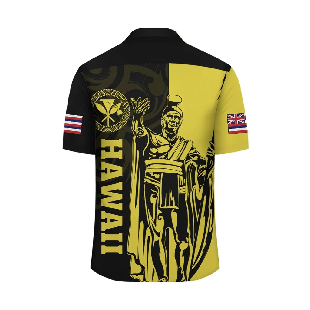 Polynesian Pride Shirt - Hawaii King Polynesian Hawaiian Shirt - Lawla Style Yellow - Polynesian Pride