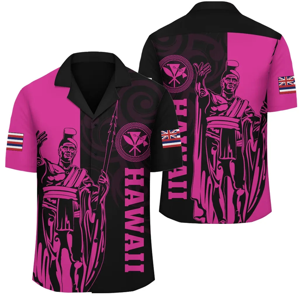 Polynesian Pride Shirt - Hawaii King Polynesian Hawaiian Shirt - Lawla Style Pink - Polynesian Pride