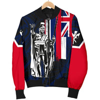 Polynesian Pride Jacket - Hawaii King Flag Polynesian Men's Bomber Jacket - Blue - Polynesian Pride