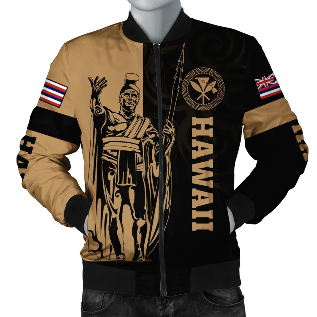 Polynesian Pride Jacket - Hawaii King Polynesian Bomber Jacket - Lawla Style Gold - Polynesian Pride