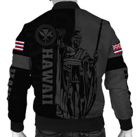 Polynesian Pride Jacket - Hawaii King Polynesian Bomber Jacket - Lawla Style Gray - Polynesian Pride
