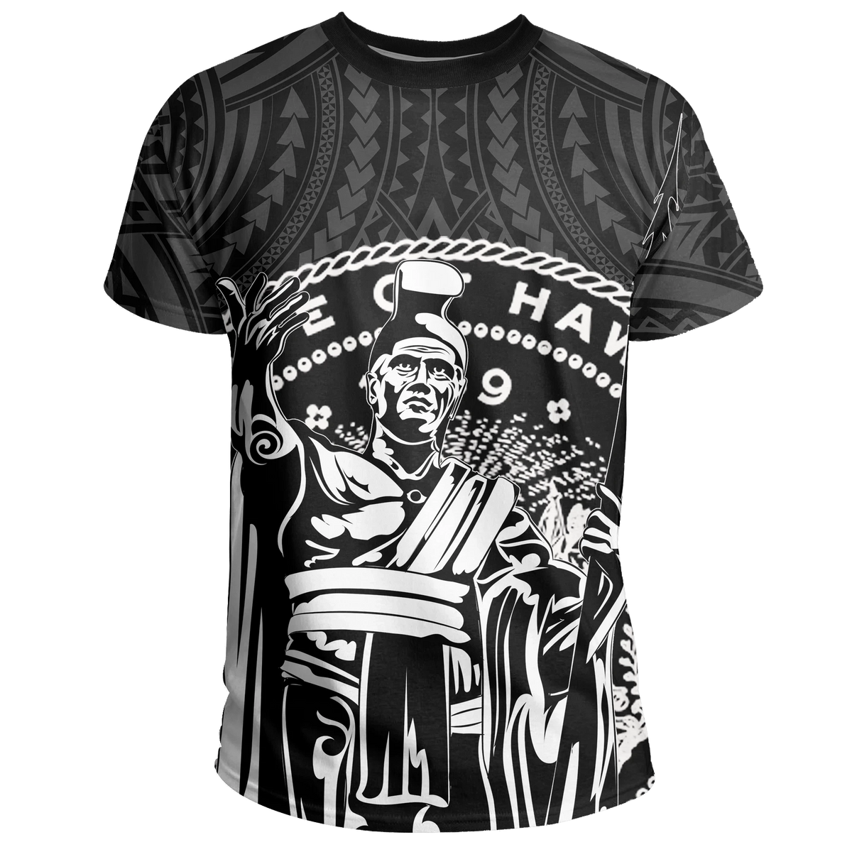 Polynesian Pride Tee Hawaii King Coat Of Arms Kanaka Map Polynesian T Shirt White - Polynesian Pride