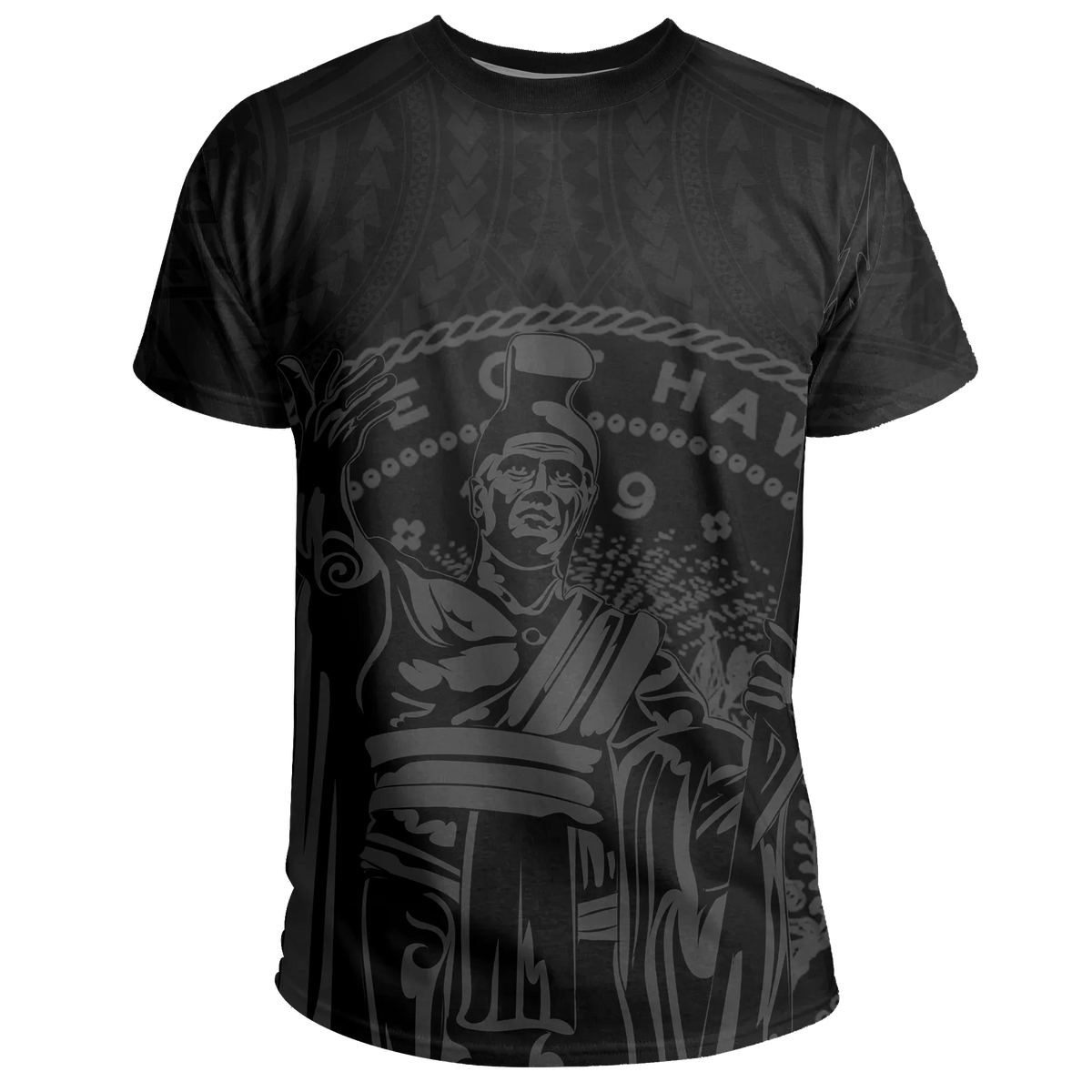 Polynesian Pride Tee Hawaii King Coat Of Arms Kanaka Map Polynesian T Shirt Gray - Polynesian Pride
