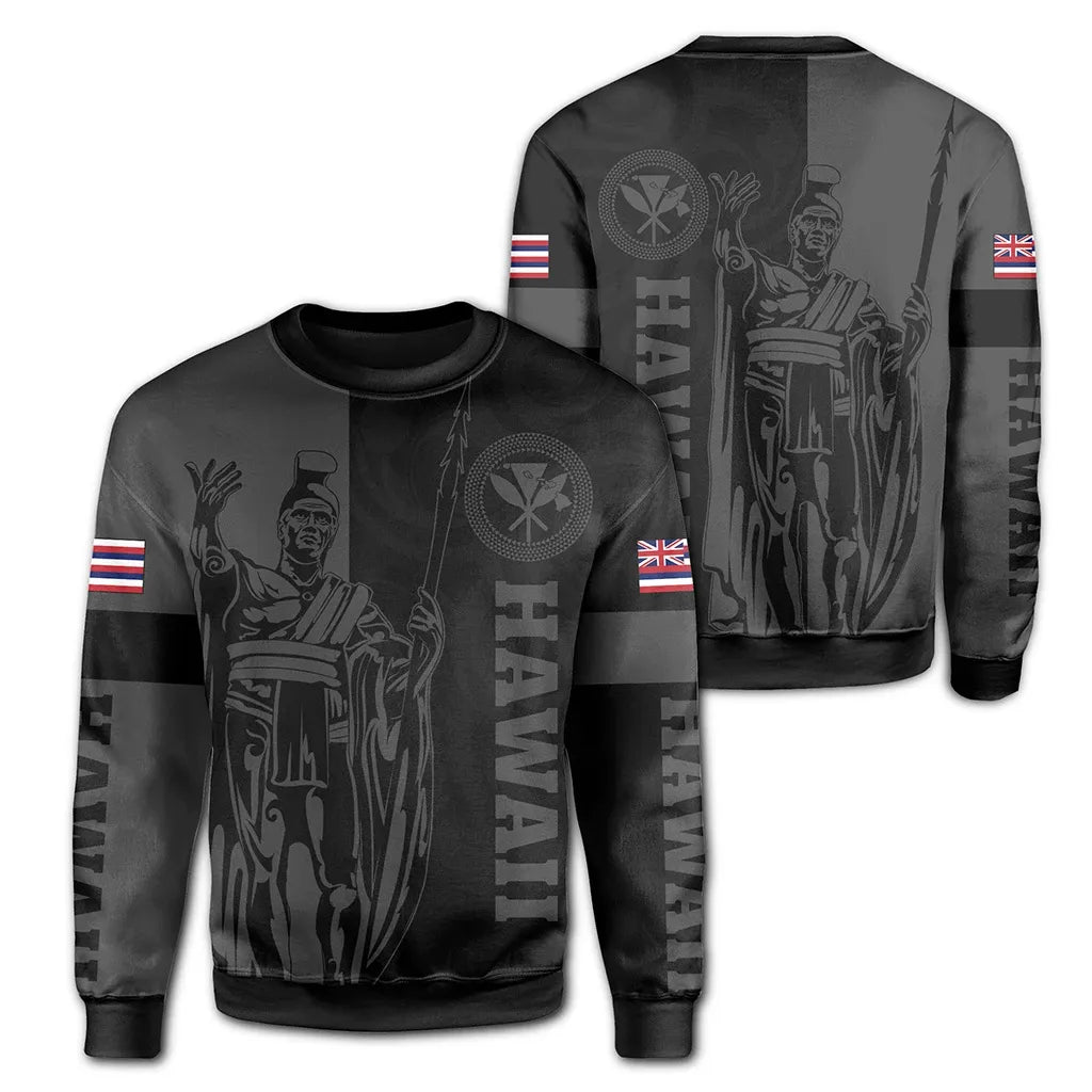 Polynesian Pride Shirt - Hawaii King Polynesian Sweatshirt - Lawla Style Gray - Polynesian Pride