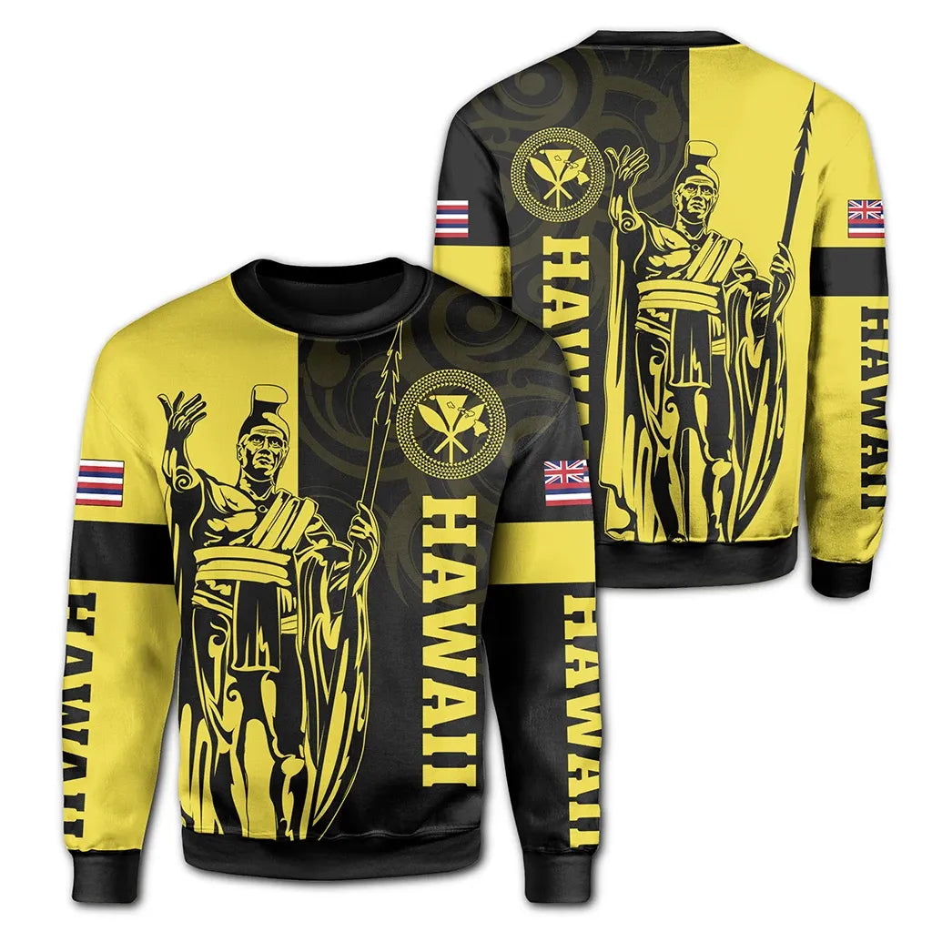 Polynesian Pride Shirt - Hawaii King Polynesian Sweatshirt - Lawla Style Yellow - Polynesian Pride