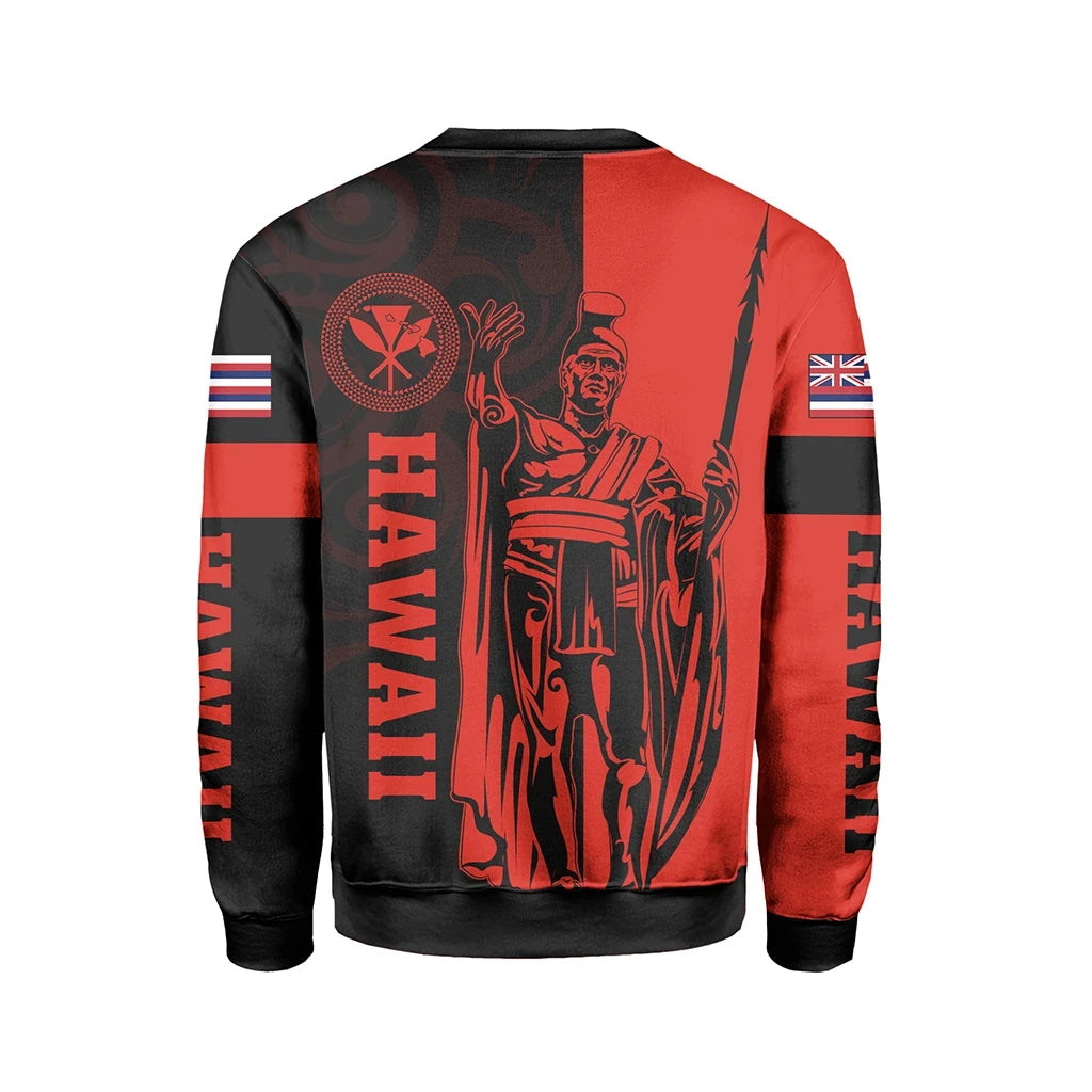 Polynesian Pride Shirt - Hawaii King Polynesian Sweatshirt - Lawla Style Red - Polynesian Pride