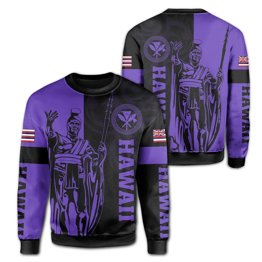 Polynesian Pride Shirt - Hawaii King Polynesian Sweatshirt - Lawla Style Purple - Polynesian Pride