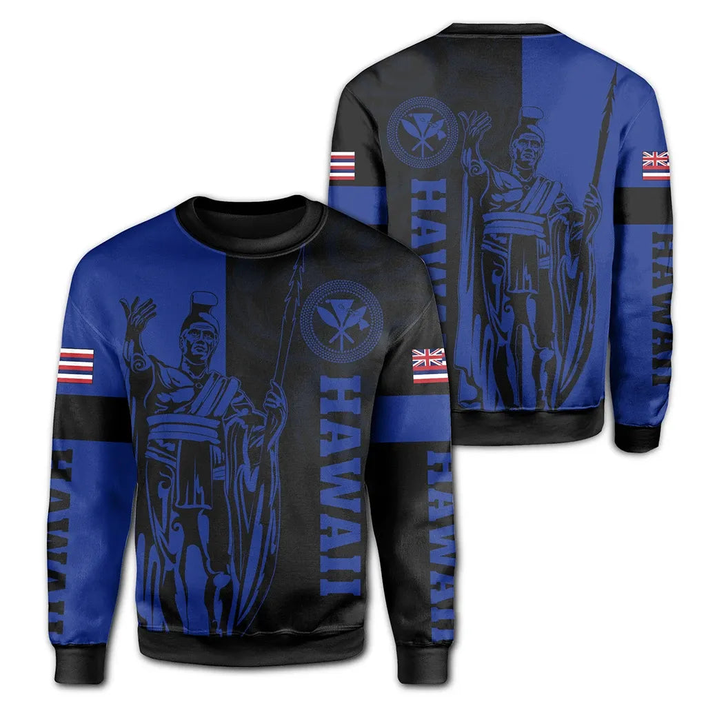 Polynesian Pride Shirt - Hawaii King Polynesian Sweatshirt - Lawla Style Blue - Polynesian Pride