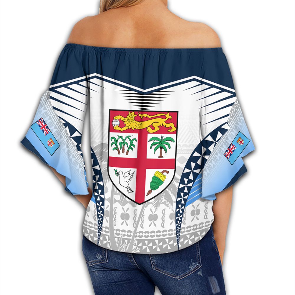 Polynesian Pride Clothing - Fiji Off Shoulder Wrap Waist Top Tapa Pattern Sport Snakin Style - Polynesian Pride