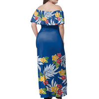 Polynesian Pride Dress - Traditional Tropic Plumeria Off Shoulder Long Dress - Polynesian Pride