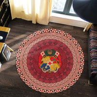Polynesian Pride Home Set - Tonga Ngatu Pattern Round Carpet - Polynesian Pride