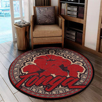 Polynesian Pride Home Set - Tonga Flower Round Carpet Round Carpet Red - Polynesian Pride